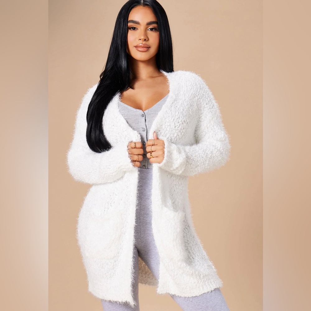 fashion nova never a dull moment cardigan white size M